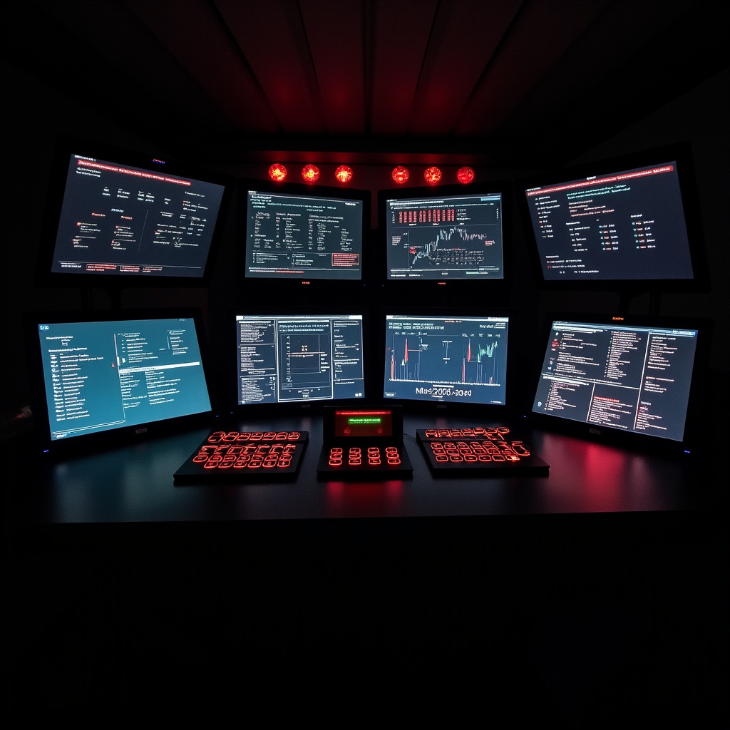 Операторская с 6 экранами — станция Перегрузка